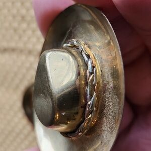 Vintage Brass Cowboy Cowgirl  Hat Earrings Western Collectible